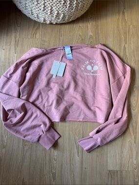 Palm to Palm One Hundred Cropped Long Sleeve Tee - Dusty Rose